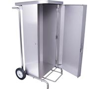 Collecteur de déchets Saro MSH100 en acier inoxydable avec pédale et 2 roues pour 100-130 litres