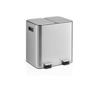 Collecteur de déchets / système de tri des déchets Clean 10 - 30L (2x15L) acier inoxydable argent hjh OFFICE Argent