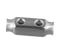 Collecteur de distribution de chauffage au sol en acier inoxydable 304 G1 entrée G1/2 sorties 50 mm espacement antirouille (2 voies)