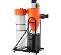 Collecteur de poussière, collecteur de poussière cyclonique 763 CFM 1 micron, séparateur de poussière 1,5 HP avec sac collecteur de poussière 47,32 L et support de base, séparation cyclonique intellig