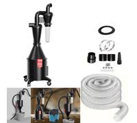 Collecteur de poussière cyclonique à double filtre et fonctionnalité 2-en-1 : peut être monté au mur ou utilisé comme seau avec roulettes. Séparateur cyclonique multifonctionnel pour aspirateur.