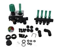 Collecteur de Tuyau Premium, séparateur de Robinet à 4 Voies avec manomètre pour la Distribution d'eau de Jardin de Ferme, Durable et résistant à la Rouille
