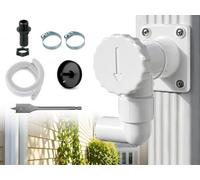 Collecteur d'eau de Pluie - Kit Complet - Fabrication Francaise - Conduits Rectangulaires 60x80 mm - Blanc