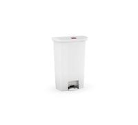 Collecteur déchets à pédale Slim Jim 68 litres - Blanc