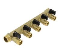 Collecteur entraxe 50mm Mâle Femelle 3/4-5 départs mini-vannes moulées Mâle 1/2
