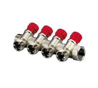 Collecteur laiton 3/4ek avec vanne à clapet easy lock - 4 départs 3/4EK - Mâle femelle 20/27 - Somatherm - oui