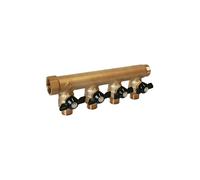 Collecteur M/F A 3/4" D 1/2" avec mini-vannes/A: F 20X27(3/4") - D: M 15X21(1/2")/4 Départs