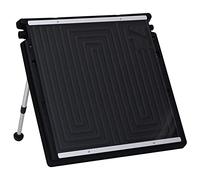 Collecteur solaire de piscine 75 x 75 cm en polyéthylène et aluminium avec capacité de 5 l, pieds de support réglables 40 ° à 60 °, raccords de tuyau 32 mm et 38 mm pour piscine hors sol, chauffage de