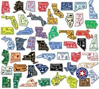 Collection complète d'aimants de Carte d'état