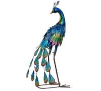 COLLECTIONS Decoration Jardin Exterieur, Statue de Paon de Jardin Imperméable, Décoration d'oiseau en Métal, Grand Sculpture , 57cm