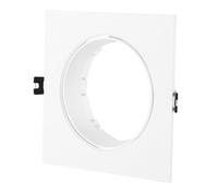 Collerette Downlight Carré Encastrable Orientable Pour Ampoule Led Gu10 Ar111 Coupe Ø135 Mm Blanc