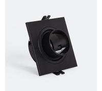 Collerette Downlight Carré Orientable Faible Ugr Pour Ampoule Led Gu10 / Gu5.3 Coupe Ø75 Mm Suefix Noir