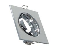Collerette Downlight Carrée Orientable Pour Ampoule Gu10/Gu5.3 Coupe Ø 72mm Chromé
