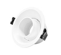 Collerette Downlight Conique Orientable Faible Ugr Pour Ampoule Led Gu10 / Gu5.3 Coupe Ø85 Mm Suefix Blanc