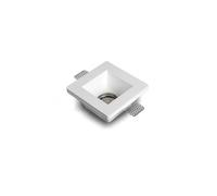 Collerette Downlight Intégration Plâtre/Pladur Carrée Pour Ampoule Led Gu10/Gu5.3 Coupe 123x123 Mm Ugr17 Blanc