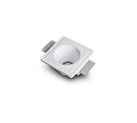 Collerette Downlight Intégration Plâtre/Pladur Pour Ampoule Led Gu10/Gu5.3 Coupe 153x153 Mm Ugr17 Blanc