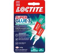 Loctite Colle cyanoacrylate Superglue-3 Gel repositionnable 3 g – Lot de 2 blister (Carton 12 uc)