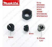 Collet pour routeur MAKITA 1/4" 6.35mm 6mm RP0900K RT0701C M361 3608B EINHELL RT0702C RT0700CX2J 763637-1 763636-3 763615-1 original 6mm 1pcs