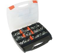 Collier à durite acier zingué 9mm de 9 à 19mm - coffret de 190 pcs KLIPPER - 26545