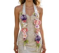Collier de Diplôme - Étole de Laurier en Satin Artificiel | Lei Hawaïen e 2026 | pour Maternelle, lycée, fête de Fin d'études, Danse, Mariage, Plage d'été,