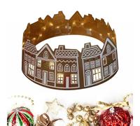Collier de Jupe d'arbre de Noël,Collier d'arbre de Noël - Collier de noël 26/28 Pouces, Collier de Jupe de Maison en Pain d'épices LED - Support réutilisable, Fournitures de Vacances d'hiver