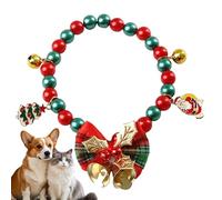 Collier de Noël pour animaux de compagnie avec pendentif bonhomme de neige, flocon de neige, élan, arbre de Noël et nœud cloche, pour chat petit chien