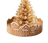 Collier de Noël pour arbre en d'épices avec anneau de support | Housse de base de sapin de Noël pour porte d'entrée, salon, maison, vacances, fête d'hiver, réunion de famille