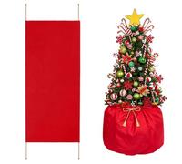 Collier de sapin de Noël avec cordon de serrage - Housse de base en tissu | Cordons de serrage réglables et bas, tissu Oxford durable, housse de support cylindrique, pour décoration de vacances