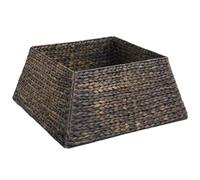 Collier de sapin de Noël noir en jacinthe d'eau - 60 x 60 x 28 cm - Durable pour le salon et l'extérieur protégé comme nappe élégante pour la décoration festive et la protection du sol