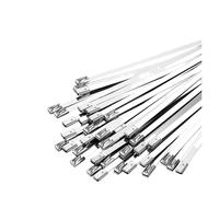 Collier de serrage en acier inoxydable Attaches de câble métalliques en acier inoxydable, 7.9 largeur 100-1000mm, 100 pièces, fils, auto-verrouillage