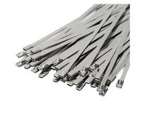Collier De Serrage Inox Attache de câble en acier inoxydable, 100 pièces, 12mm, fermeture éclair automatique, outil tension manuelle, pince fixation et coupe pour Industrie(4.6x400mm)