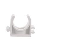 Collier de Serrage U pour Tube PVC, Installation Rapide | 100 Pièces, 3,3x2,3x1,7cm, Blanc PVC, pour Chantier et Pose au Sol
