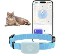 Collier GPS Chat Chien Tracker, pour Apple Find (Compatible avec iOS/Android)Bleu KIT SECURITE