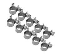 Collier inox 8-10 mm pour durite carburant, lot de 10 attaches serrage | Fixation robuste pour les conduites de carburant, les systèmes pneumatiques et les tuyaux de petits diamètres en atelier.