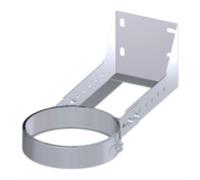 Collier mural plat recoupable L=100-250 mm - double paroi - Dinak DW 150 mm