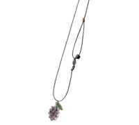 Collier pendentif fruits grappe de raisin breloque en résine avec chaîne de cordon, env 50 Cm / 19.7 pouces pour vêtements de fête, pendentif de fruits, collier, grappe de raisin, cordon de charme en