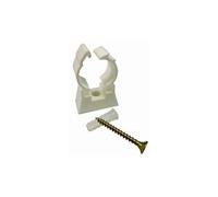 Collier simple en plastique pour fixation de tube multicouche nu - ø 20 mm vis de fixation et cheville fournies sachet 10 pces -