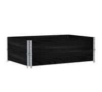 Colliers de palette 2 pcs noir 120x80 cm bois de pin solide