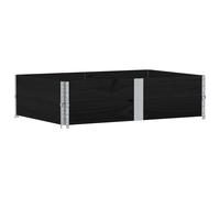 Colliers de palette 2 pcs noir 150x100 cm bois de pin solide