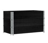 Colliers de palette 3 pcs noir 100x50 cm bois de pin solide