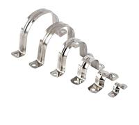 Colliers de serrage en acier inoxydable, 100 pièces, boucle en forme de U, carte de selle, collier de serrage for tuyau d'eau fixe, cerceau de gorge(201 M14)