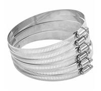 Colliers de serrage en acier inoxydable - vidaxl - 6 pièces - 91-140 mm - Acier inoxydable 304 - Argenté - Largeur 12 mm