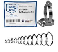 Colliers de serrage inox à vis sans fin W4 V2A - 2 pièces - Ø 70-90 mm - bande 12 mm - réutilisables
