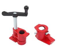 Colliers de serrage pour tubes Holzleim - Coffret de 6 colliers - Acier titane haute résistance - Pour tubes de 26,5 mm - Serre-joints rapides pour travaux sur bois - Rouge