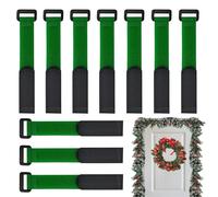 Colliers pour guirlandes de Noël - Sangles réglables pour Couronne de 10 pièces, Attaches Flexibles pour câbles pour Garde-Corps | pour escaliers Jardin extérieur, Porte entrée étagère