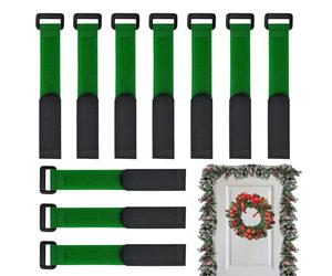 Colliers pour guirlandes de Noël - Sangles réglables pour Couronne de 10 pièces, Attaches Flexibles pour câbles pour Garde-Corps | pour escaliers Jardin extérieur, Porte entrée étagère