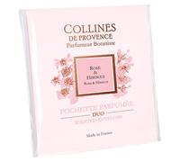 -Collines de Provence Pochette Parfumée DUO 1 Unité (Parfum : Rose & Hibiscus)