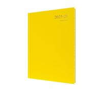 Collins Agenda « Essentials » sur 12 mois pour mi-année académique, juillet 2025 à juillet 2026 - ESSA41M.45-2526 - Agenda de rendez-vous journalier A4, couverture rigide, jaune