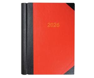 Collins - Bureau - Agenda 2026 sur 12 mois, deux pages par jour, couverture rigide A4 - Rouge (42,15-26)