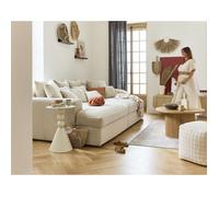 Best Mobilier – Canapé droit Lisa Design 4 places velours beige 272×272×75 cm